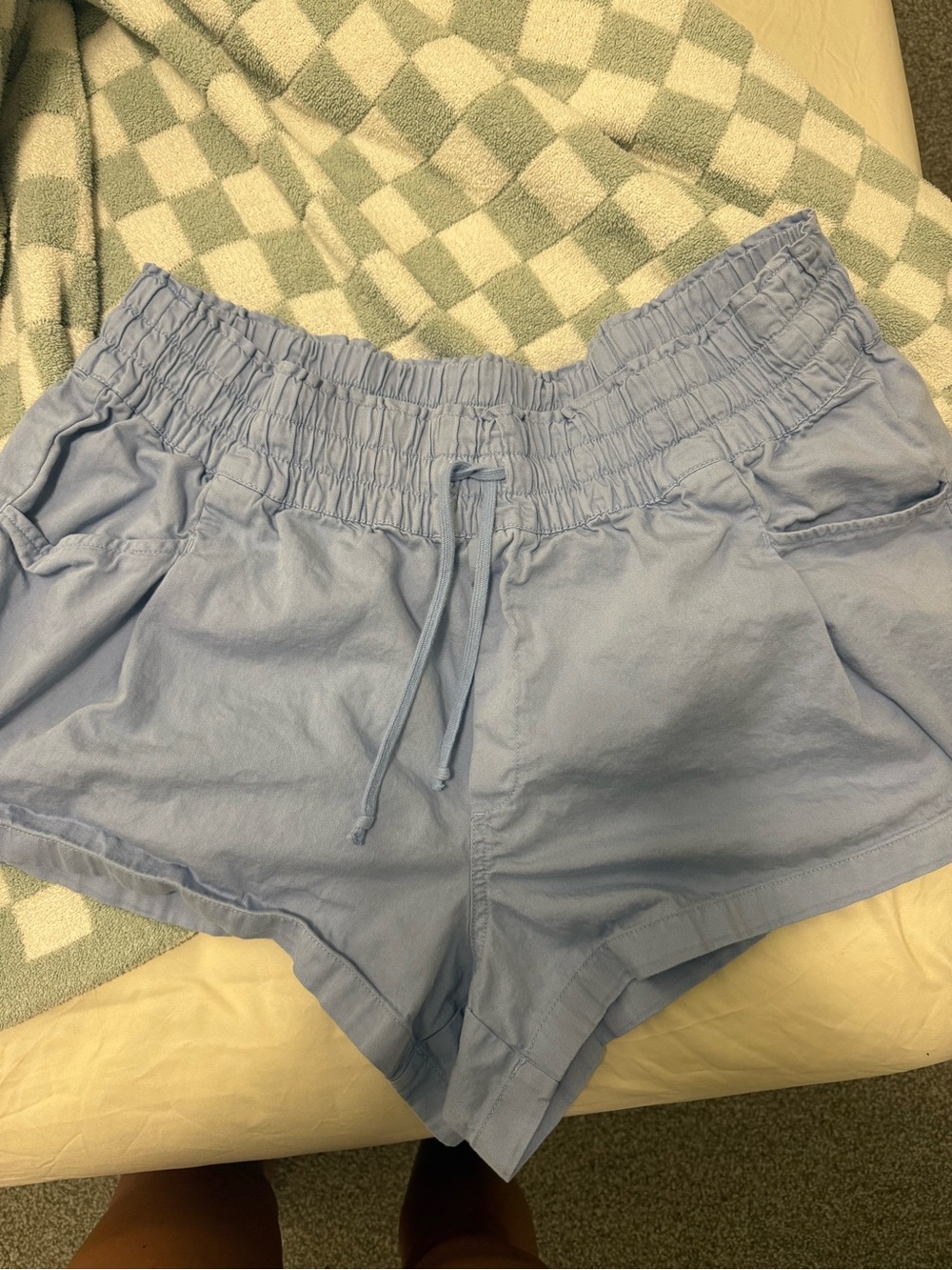aerie Light Blue Drawstring Shorts